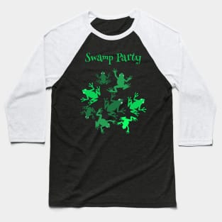 Frogs Swamp Party Green Baseball T-Shirt